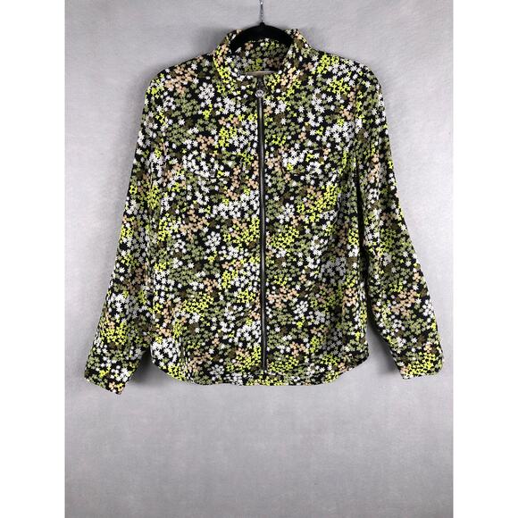 Michael Kors Women's Size Large Floral Zip Front Top/Jacket - Picture 1 of 8